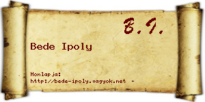 Bede Ipoly névjegykártya